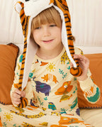 Animal Dreamland bamboo long two-piece pajamas, lifestyle view 1