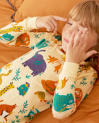 Animal Dreamland bamboo long two-piece pajamas, lifestyle view 3