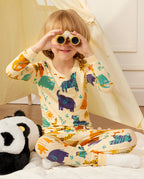 Animal Dreamland bamboo long two-piece pajamas, lifestyle view 7