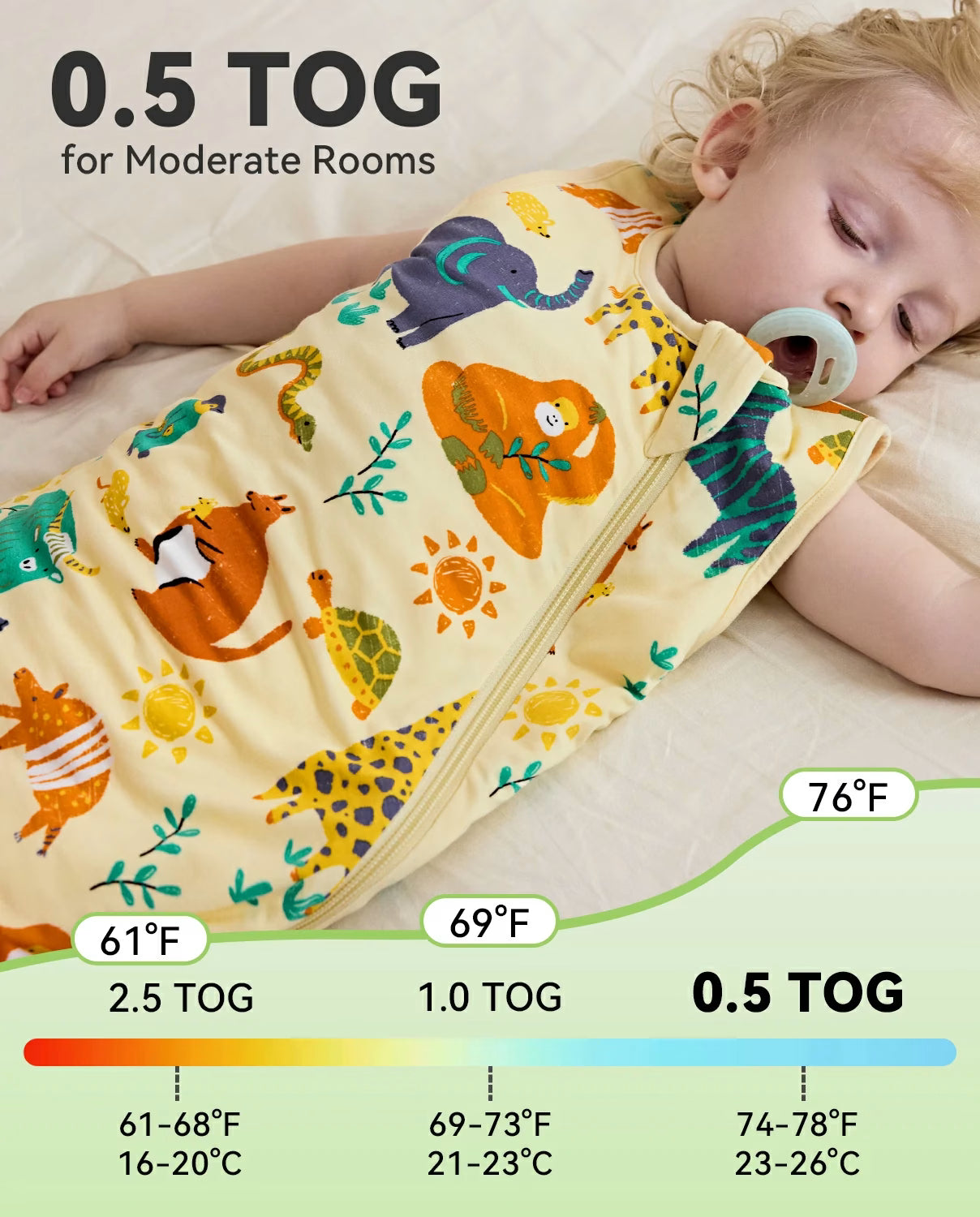 Animal Dreamland Bamboo Baby Sleep Sack, product image 4