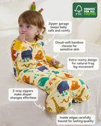 Animal Dreamland Bamboo Baby Sleep Sack, fabric information graphic