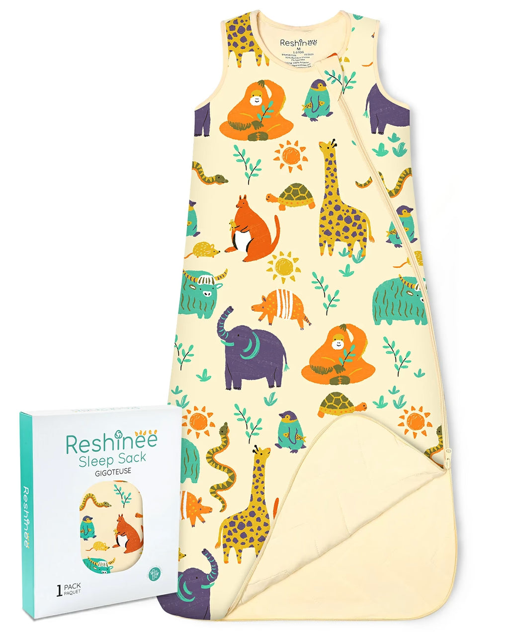 Animal Dreamland Bamboo Baby Sleep Sack, main product view