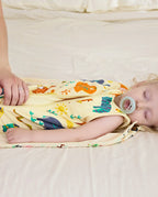 Animal Dreamland Bamboo Baby Sleep Sack, close-up lifestyle view