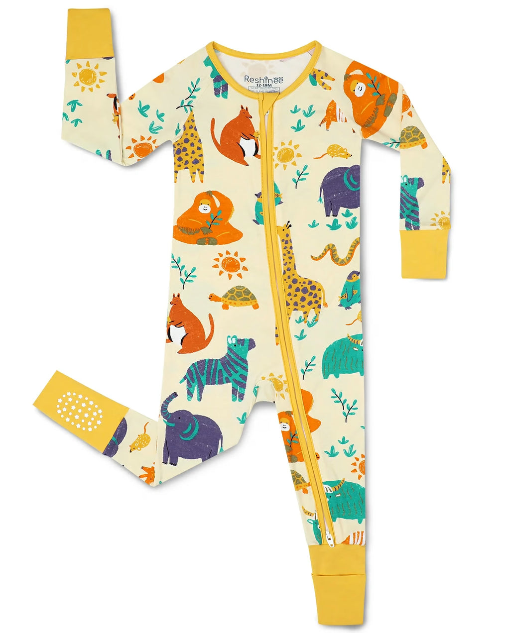 Animal Dreamland Bamboo Zippy, animal dreamland bamboo zippy zipper one piece front