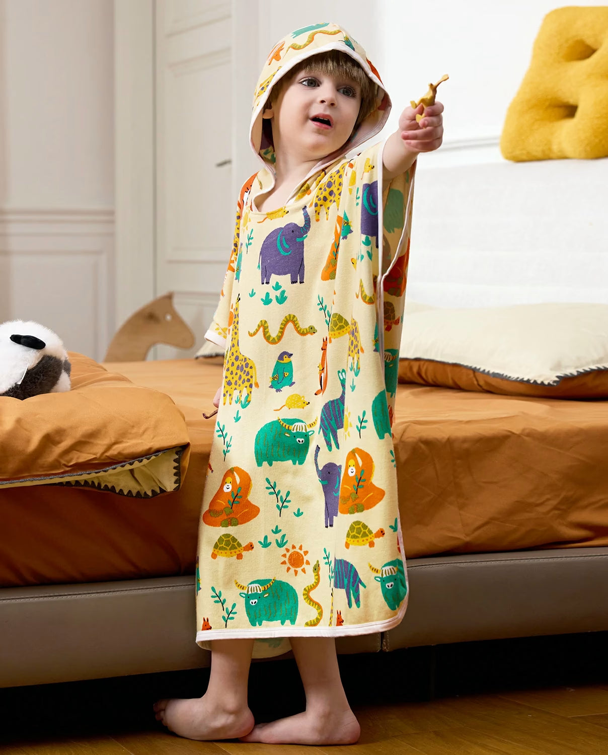 Animal Dreamland Hooded Toddler Bath Towel, lifestyle view 8