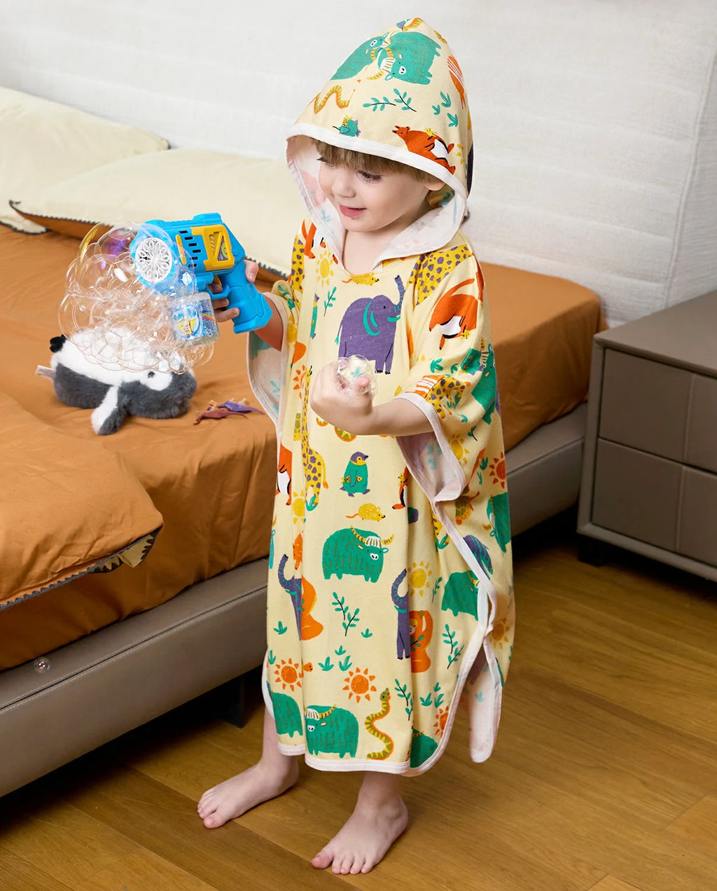 Animal Dreamland Hooded Toddler Bath Towel, lifestyle view 9