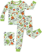 Ball Buddies Long Two-Piece Pajama Set, ball buddies two piece pajama set main