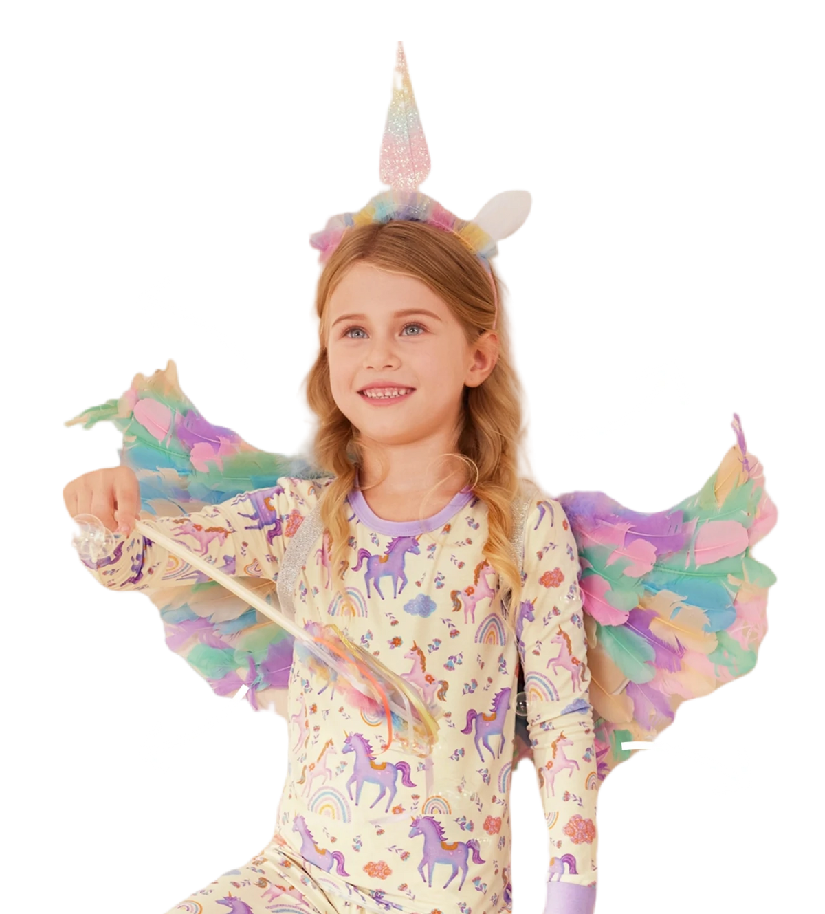 Girl wearing Babee Reshinee bamboo pajamas
