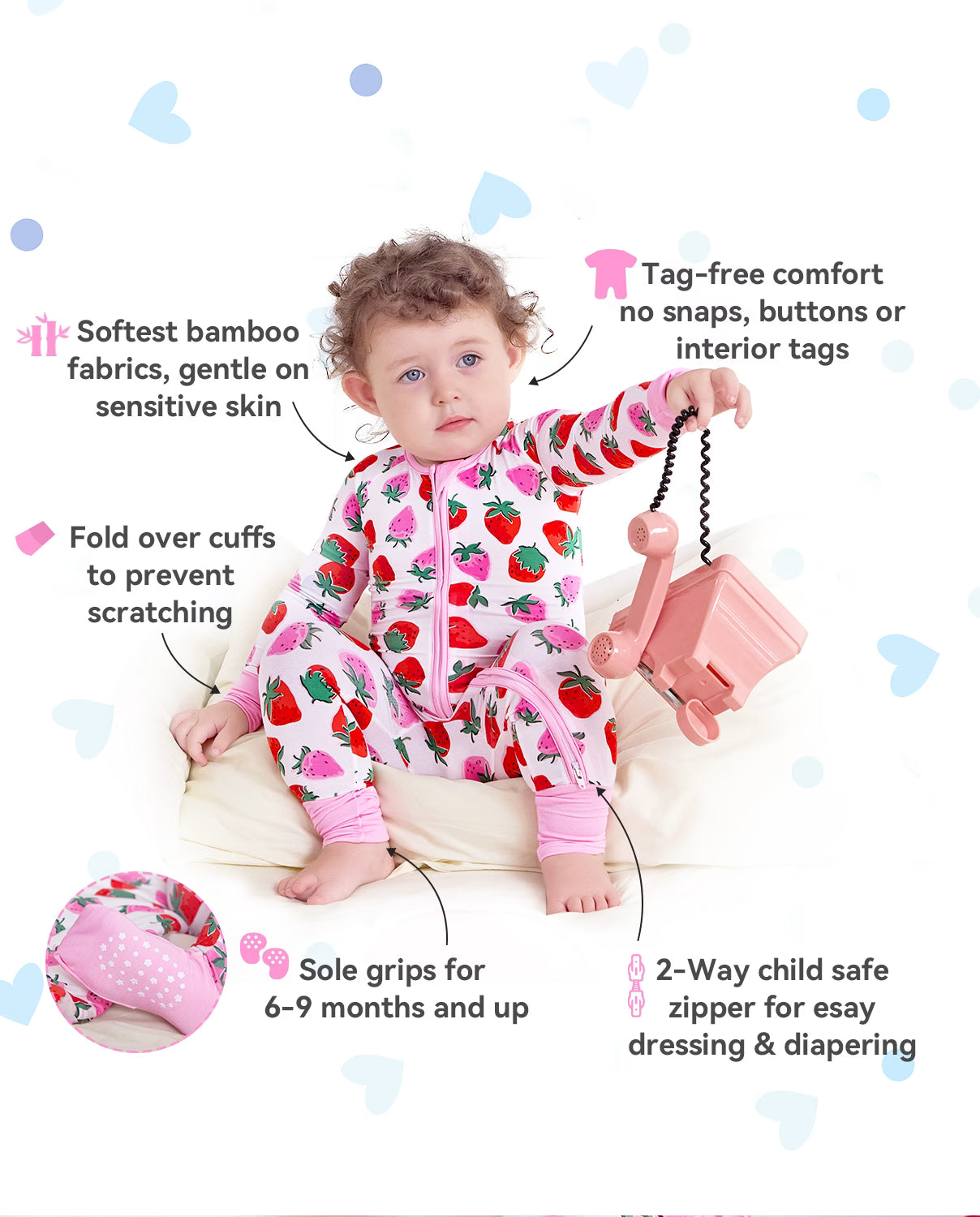 Berry Sweet Bamboo Zippy, berry sweet bamboo zippy 02 features infographic 2way zip grips mittens