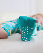 Bunny &amp; Eggs Bamboo Zippy, bunny and eggs bamboo zippy detail grippy soles 07