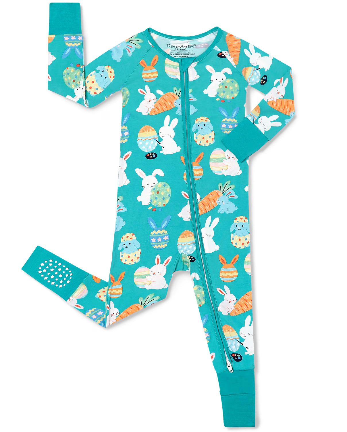 Bunny &amp; Eggs Bamboo Zippy, bunny and eggs bamboo zippy front