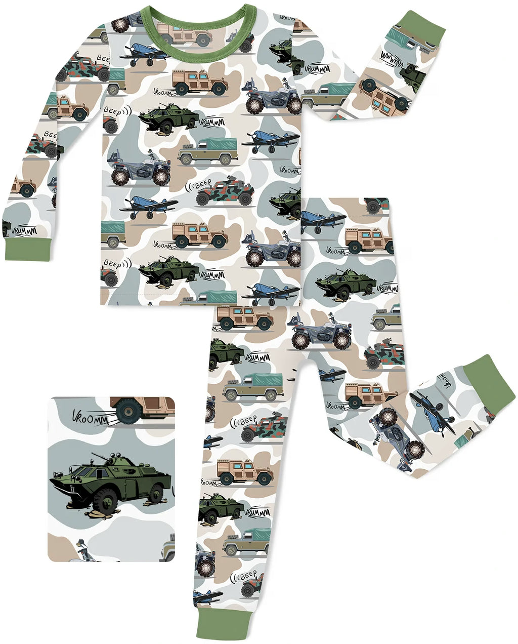 Camo Commanders Long Two-Piece Pajama Set, camo commanders two piece pajama set main