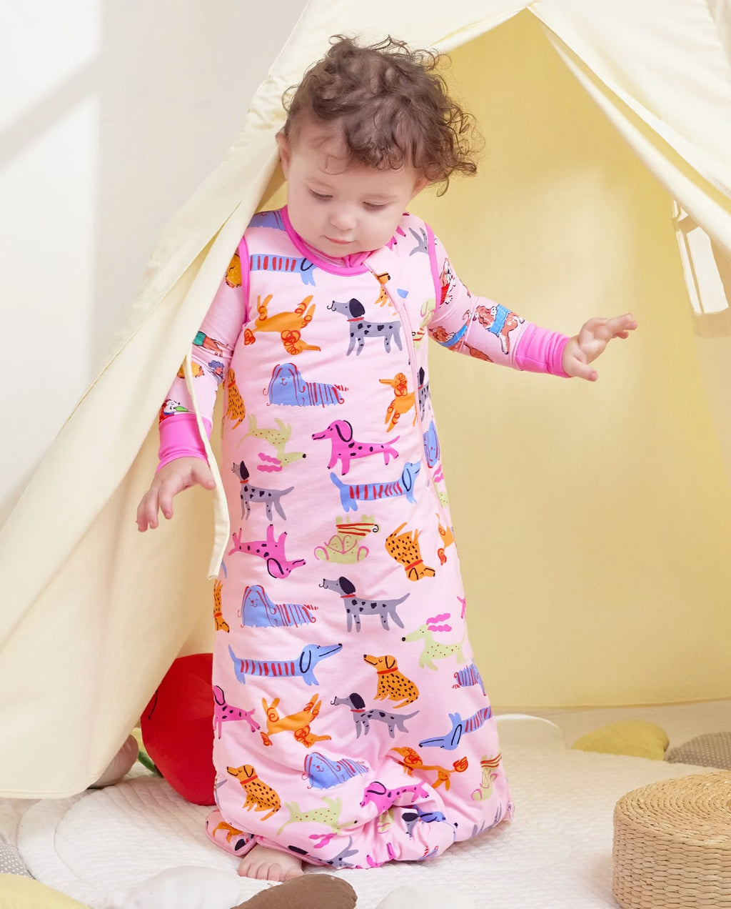 Dapper Dog Bamboo Baby Sleep Sack, dapper dog bamboo baby sleep sack 02 lifestyle tent standing
