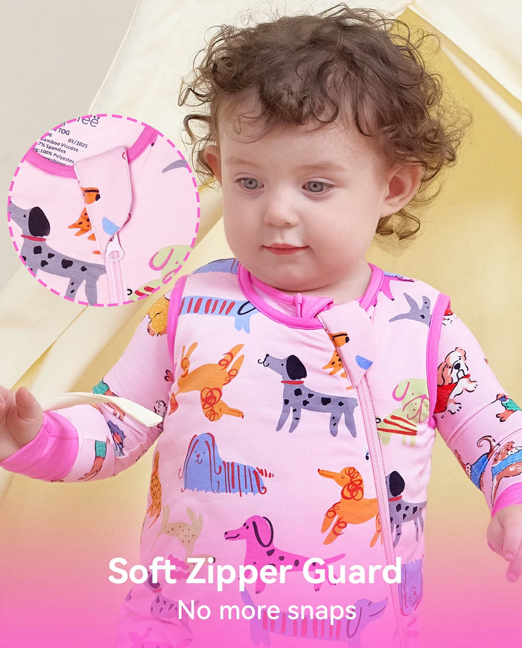 Dapper Dog Bamboo Baby Sleep Sack, dapper dog bamboo baby sleep sack 06 soft zipper guard feature