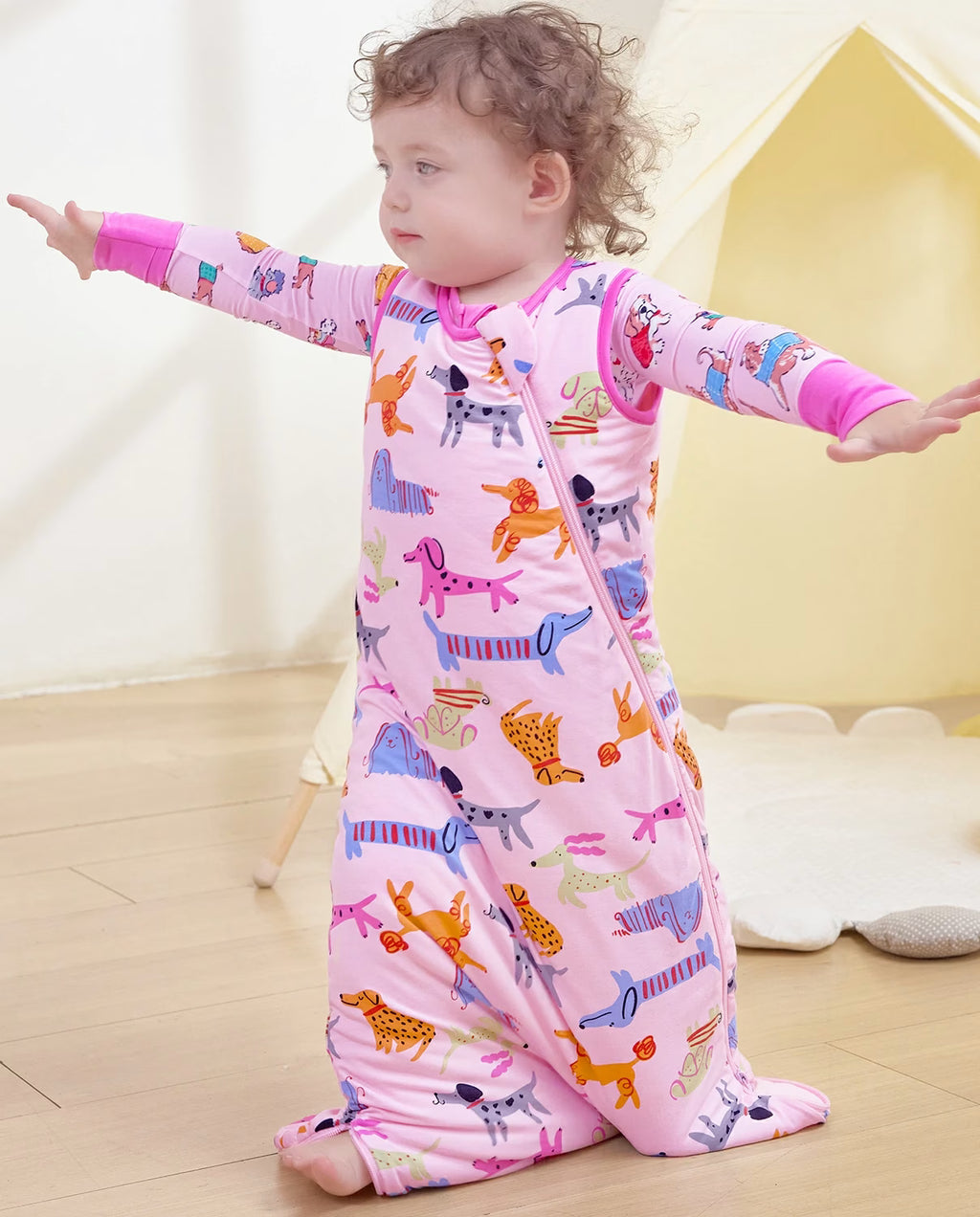 Dapper Dog Bamboo Baby Sleep Sack, dapper dog bamboo baby sleep sack 11 lifestyle wiggle movement