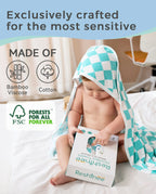 Dino Dreams Hooded Baby Bath Towels (2-Pack), fabric information graphic