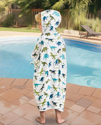 Dino Dreams Hooded Toddler Bath Towel, poolside lifestyle view