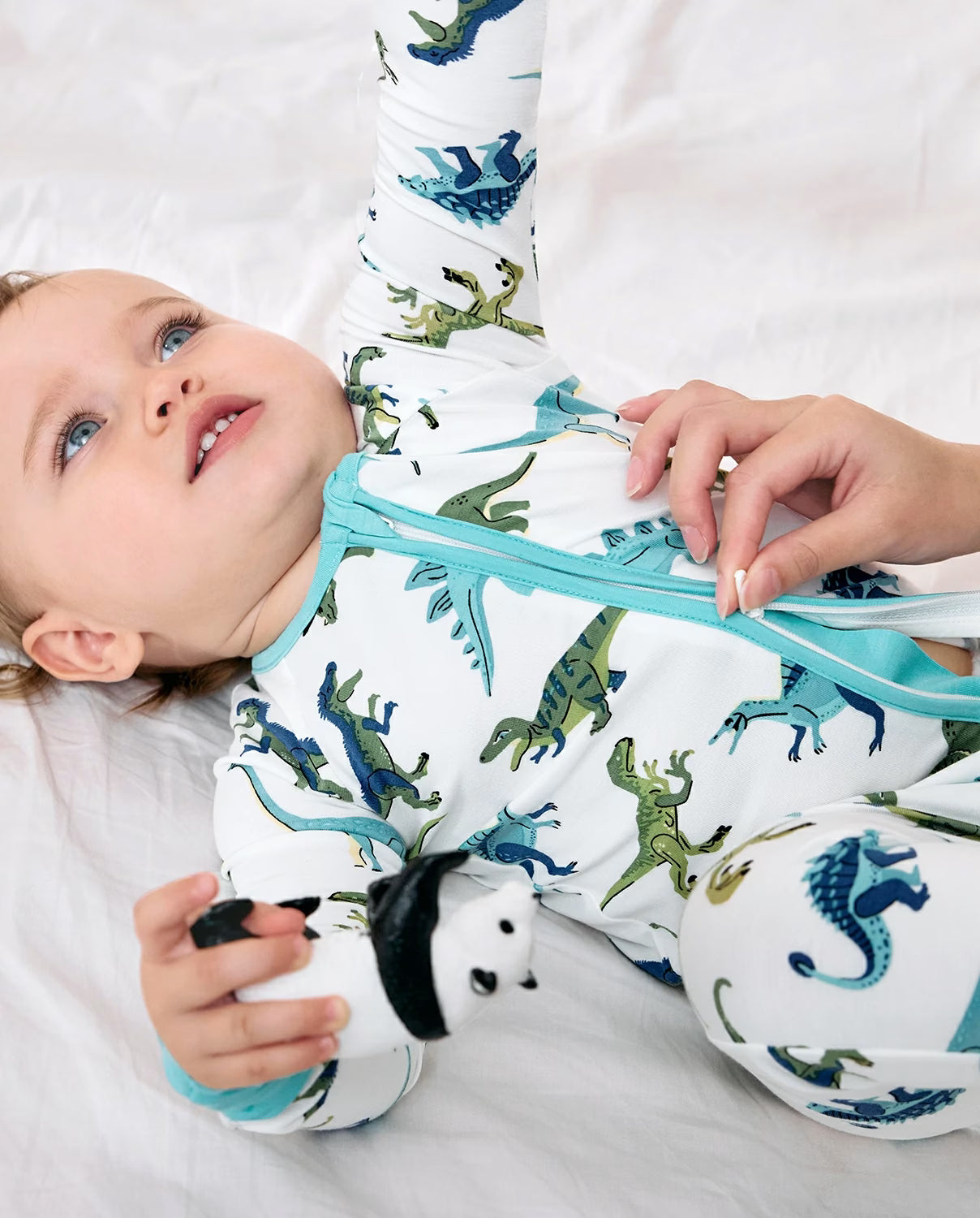 Dino Dreams Bamboo Zippy, dino dreams zippy romper zipper detail 3 1