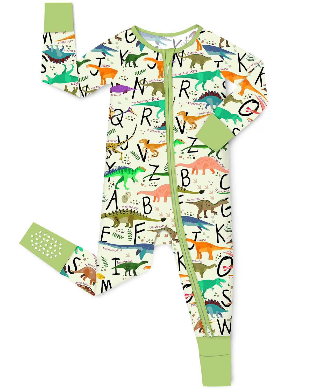 Dino Handbook Bamboo Zippy, dino handbook bamboo zippy front