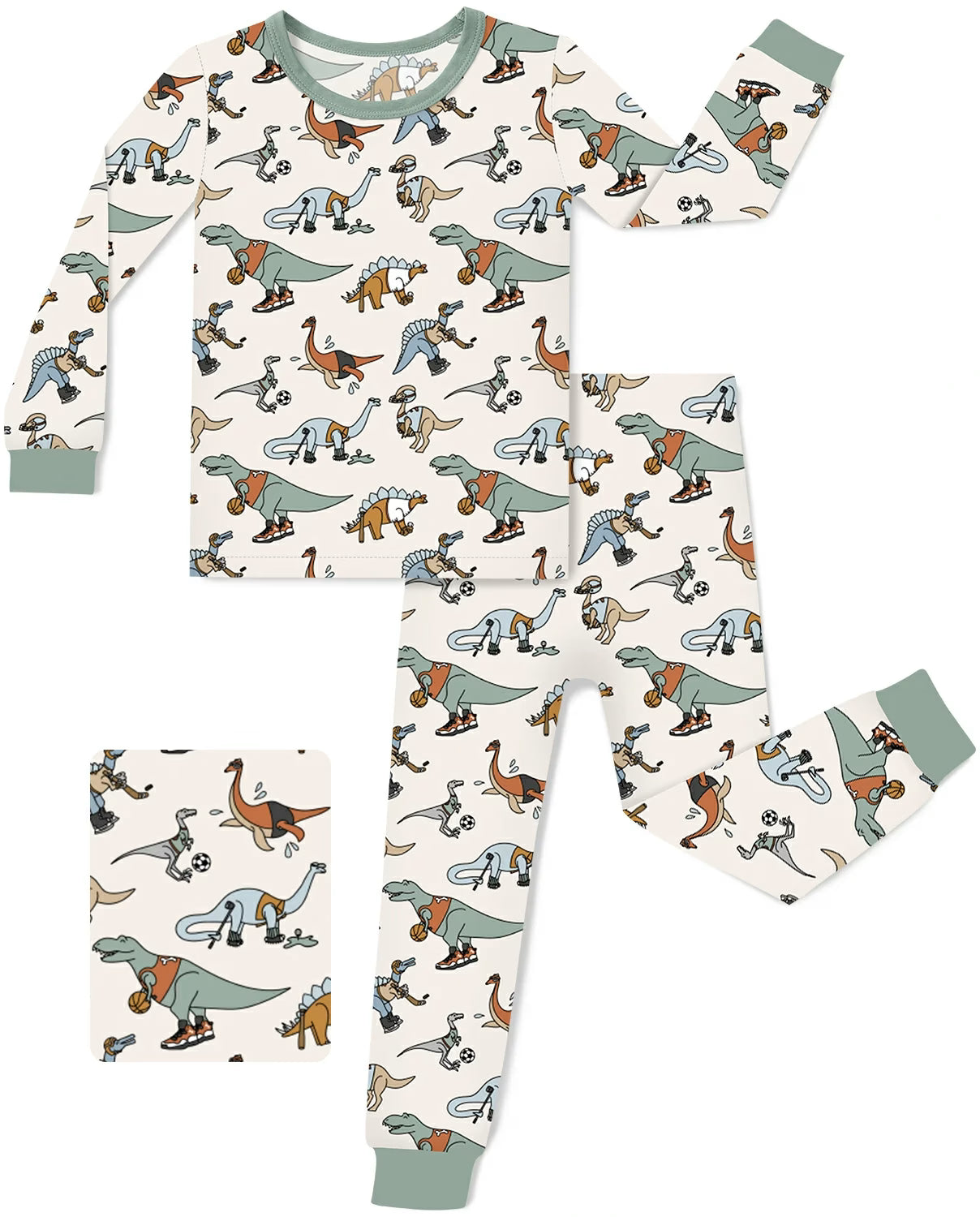 Dino Sports Long Two-Piece Pajama Set, dino sports two piece pajama set main