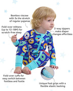 Donut Party Bamboo Zippy, donut party bamboo zippy features two way zip mittens cuffs grips 02