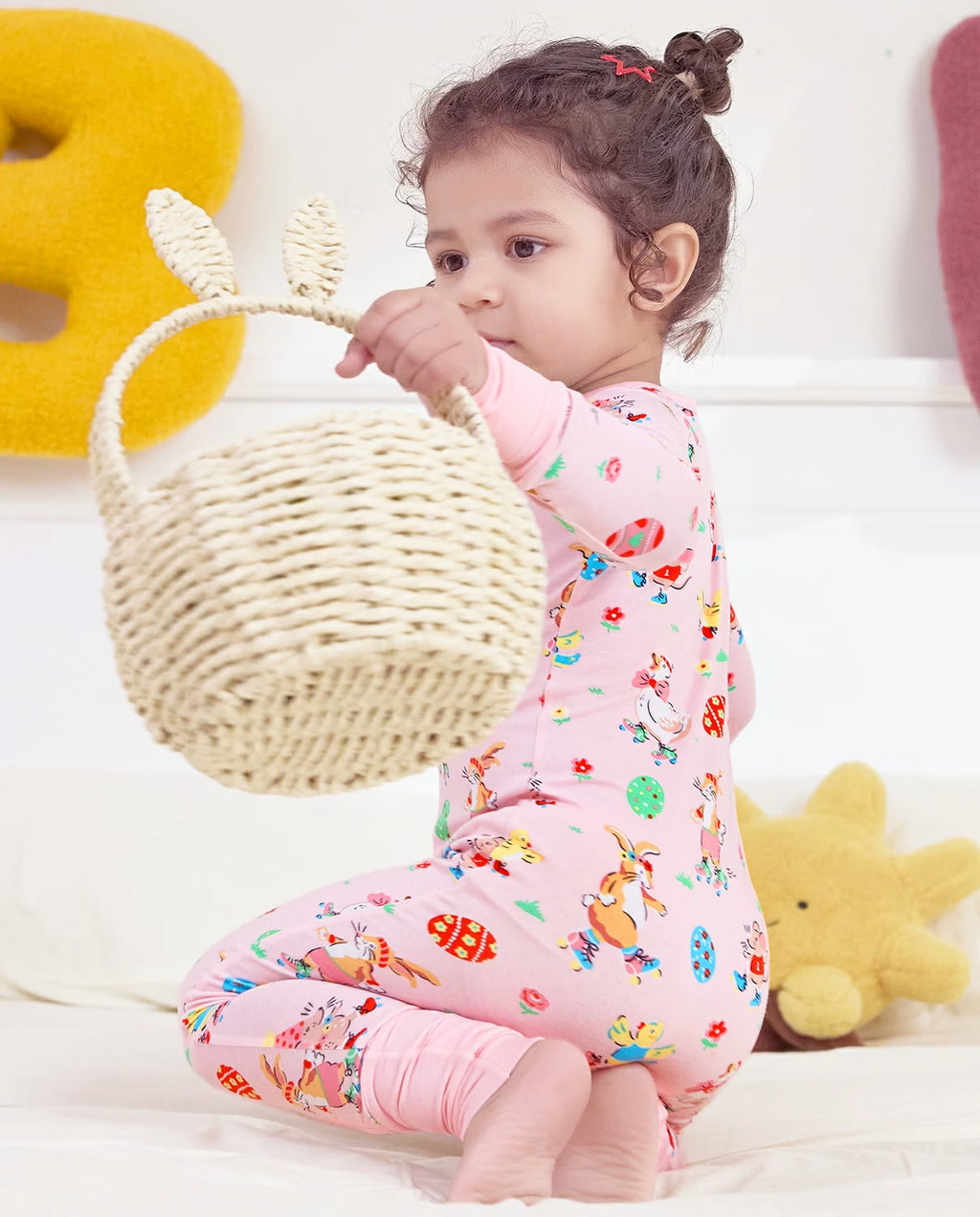 Easter Bunny Bamboo Zippy, easter bunny bamboo zippy back view basket 8