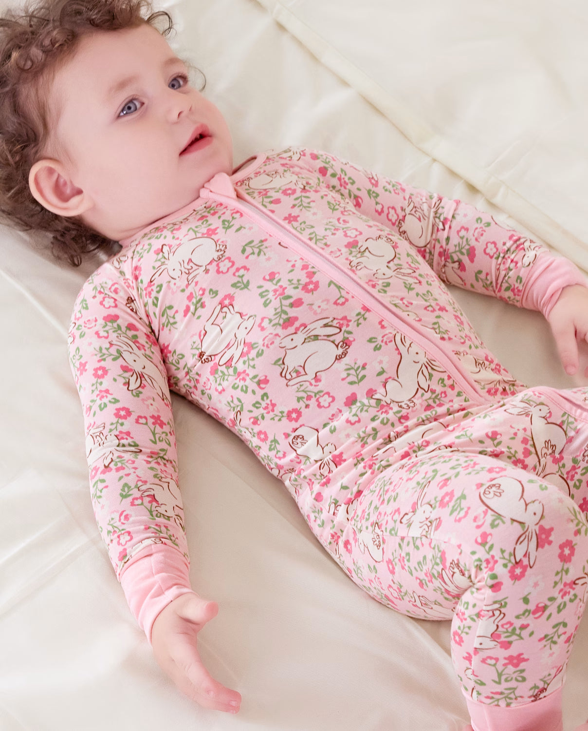 Floral Bunny Bamboo Zippy, floral bunny bamboo zippy 01 lifestyle lounging front