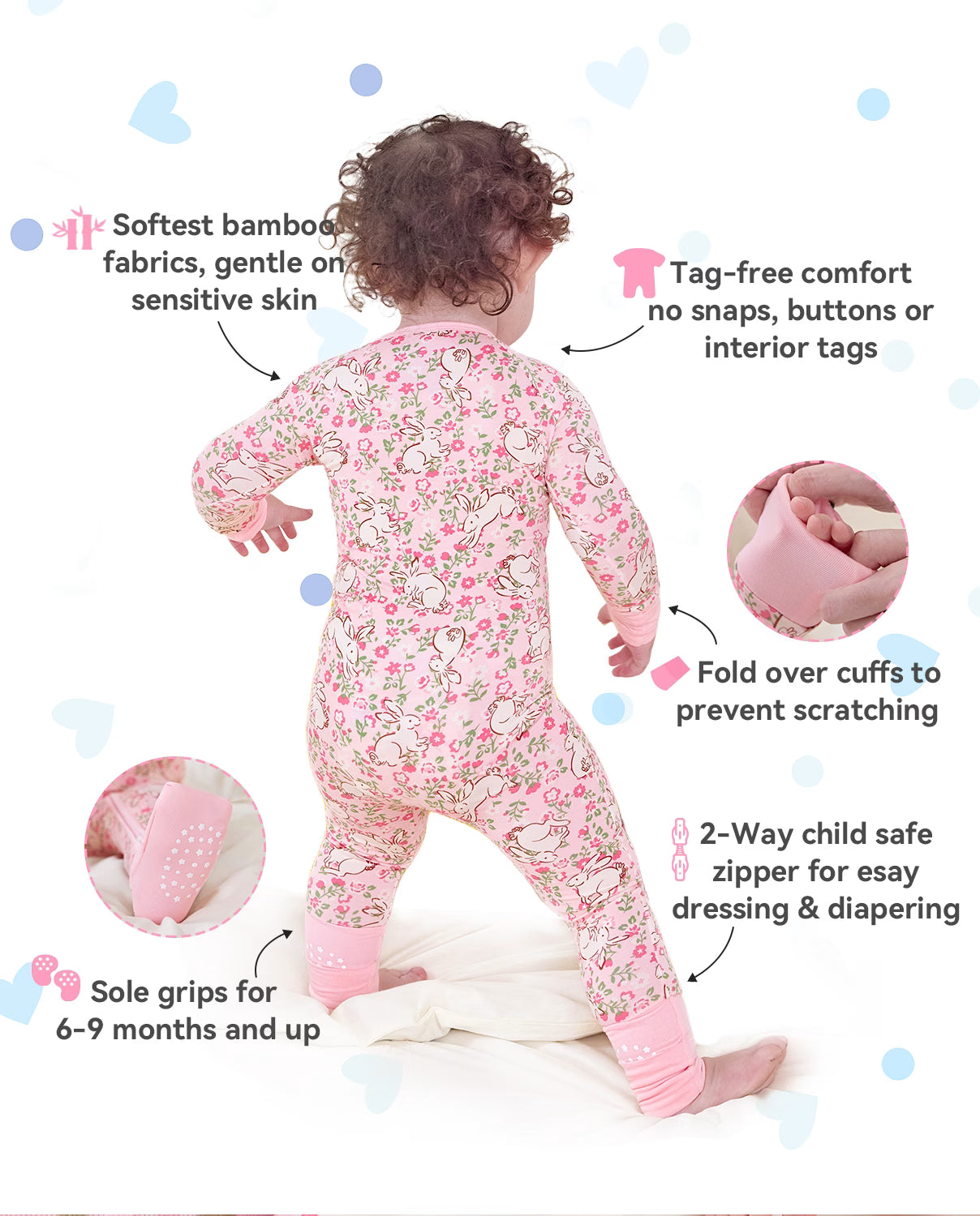 Floral Bunny Bamboo Zippy, floral bunny bamboo zippy 02 features infographic