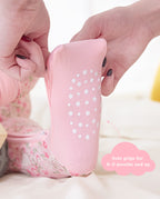 Floral Bunny Bamboo Zippy, floral bunny bamboo zippy 03 detail sole grips callout