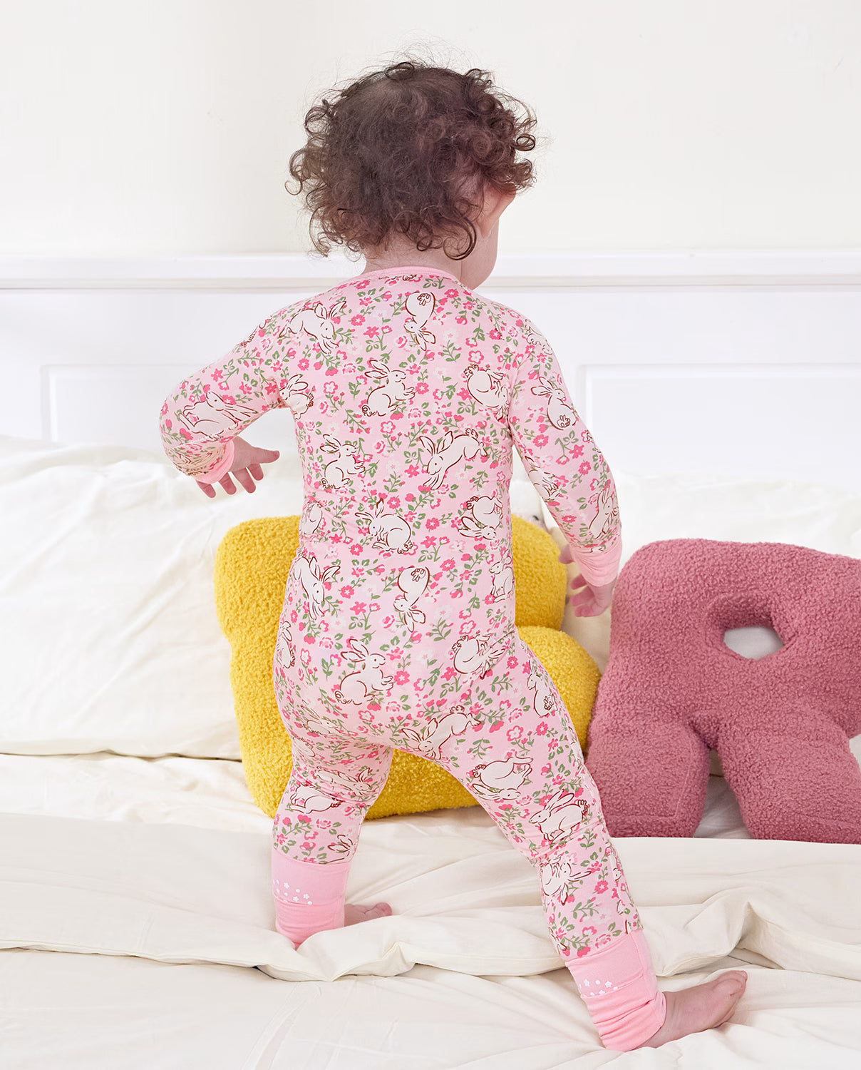 Floral Bunny Bamboo Zippy, floral bunny bamboo zippy 08 lifestyle standing back plush