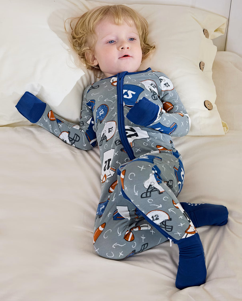 Football Reverie Bamboo Zippy, football reverie bamboo zippy sleep mittens 07