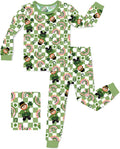 Green St. Patrick Long Two-Piece Pajama Set, green st patrick two piece pajama set main