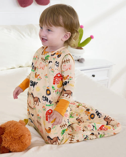 Happy Farmyard Bamboo Baby Sleep Sack, happy farmyard bamboo baby sleep sack 01 1