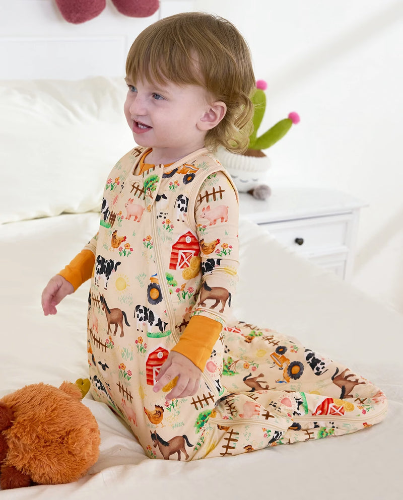 Happy Farmyard Bamboo Baby Sleep Sack, happy farmyard bamboo baby sleep sack 01 1