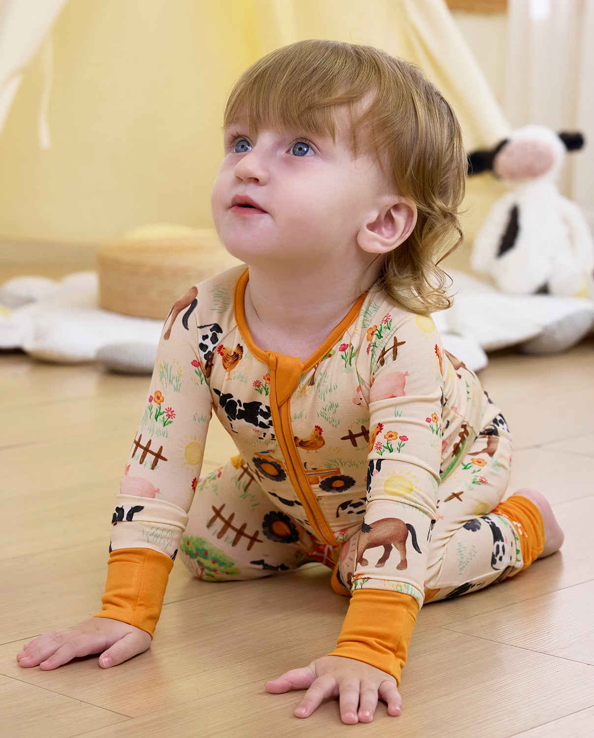 Happy Farmyard Bamboo Zippy, happy farmyard bamboo zippy lifestyle toddler crawling playroom 07