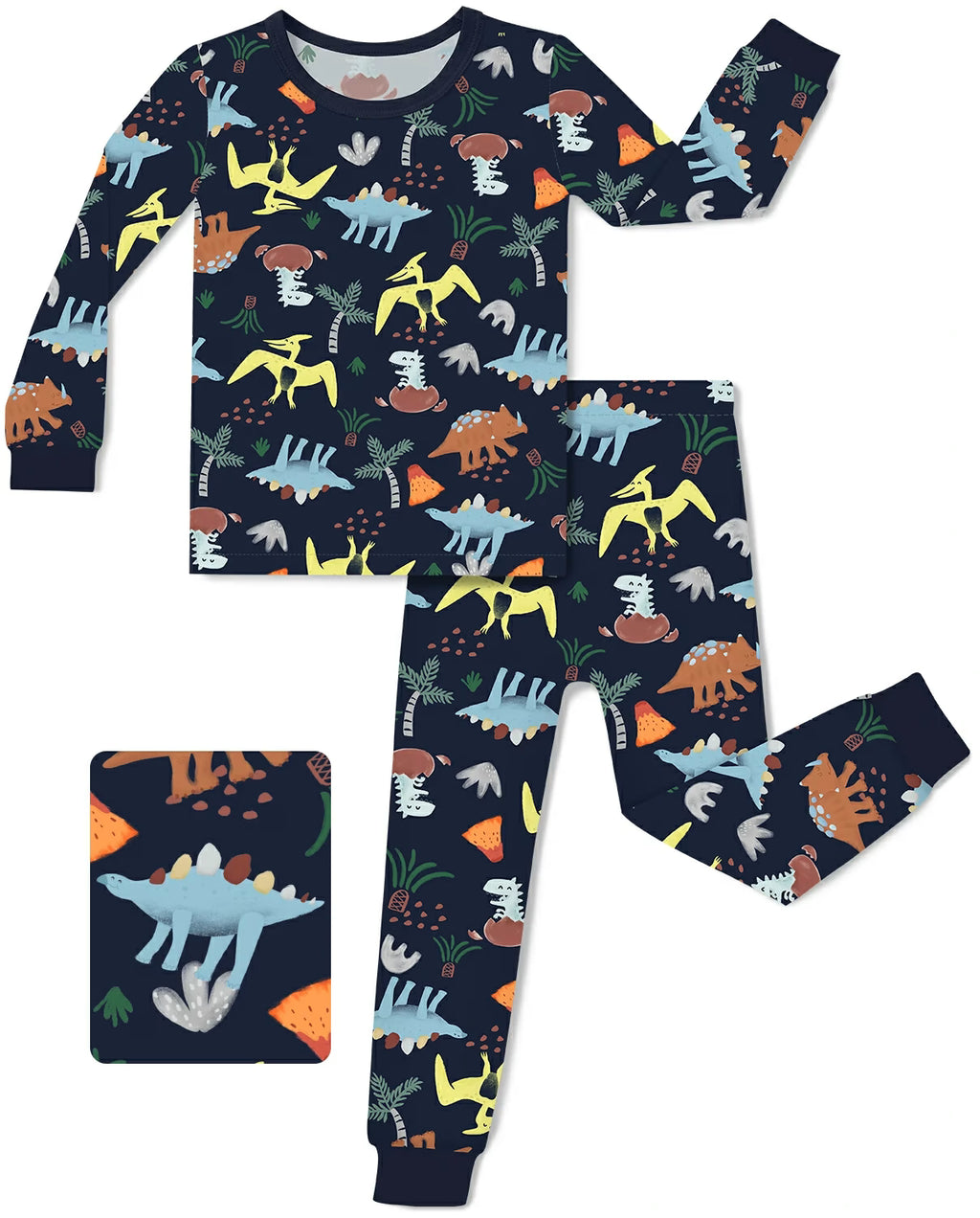 Jurassic Jamboree Long Two-Piece Pajama Set, jurassic jamboree two piece pajama set main
