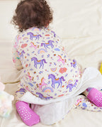 Lavender Unicorn Bamboo Baby Sleep Sack, lavender unicorn bamboo baby sleep sack back print detail 09