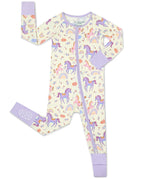 Lavender Unicorn Bamboo Zippy, lavender unicorn bamboo zippy front