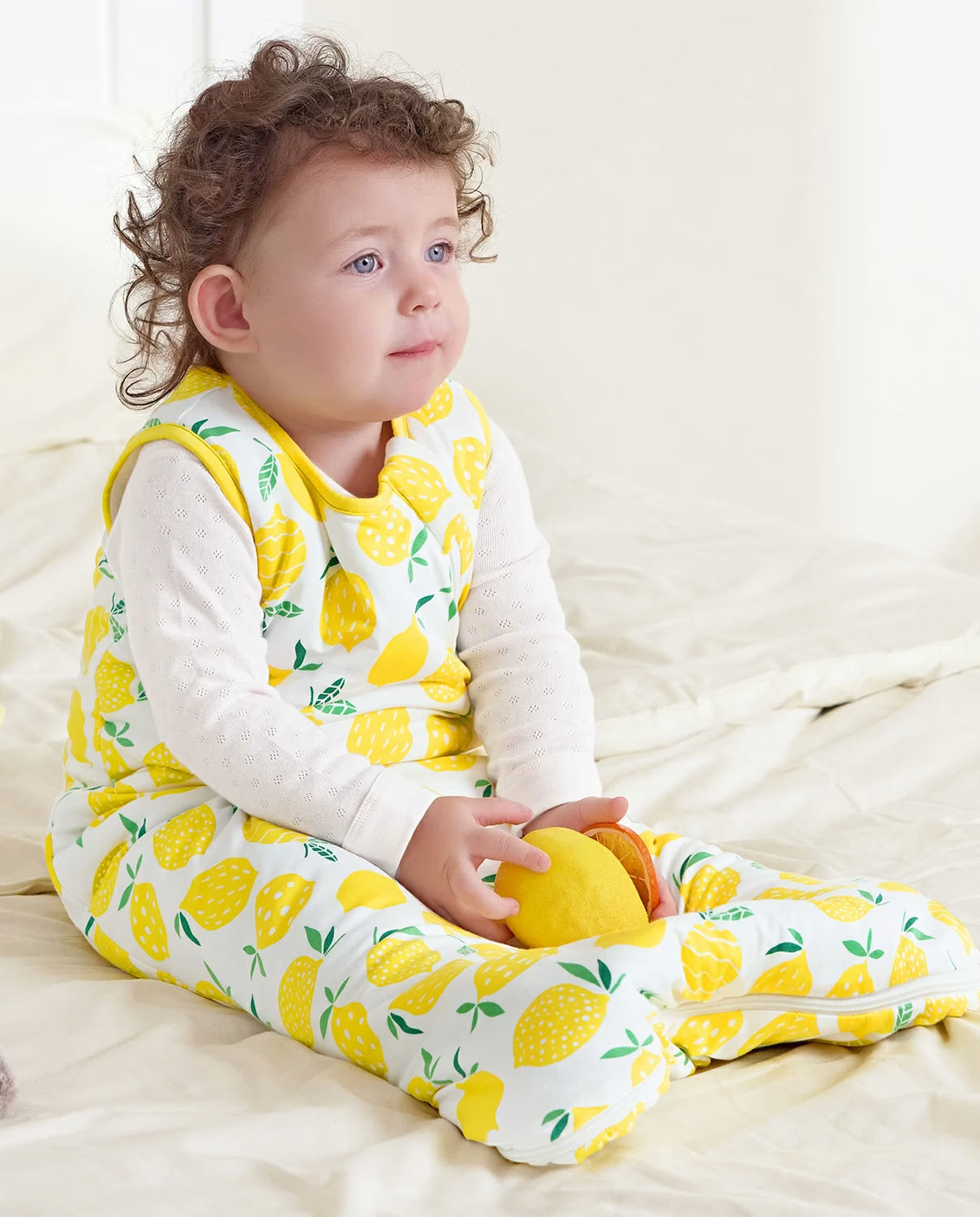 Lemon Tree Bamboo Baby Sleep Sack, lemon tree bamboo baby sleep sack 12 lifestyle sitting lemon