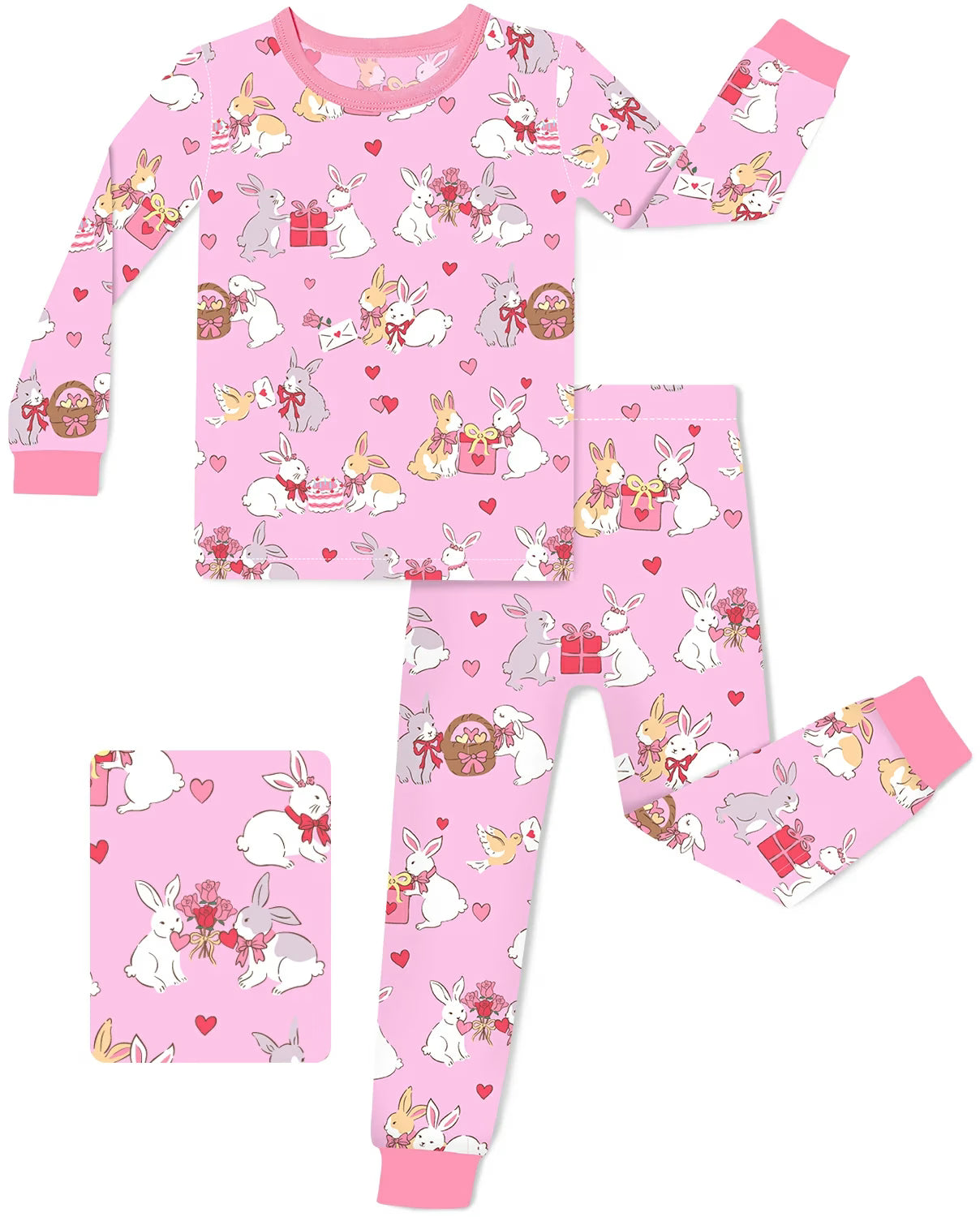 Love Buns Long Two-Piece Pajama Set, love buns two piece pajama set main