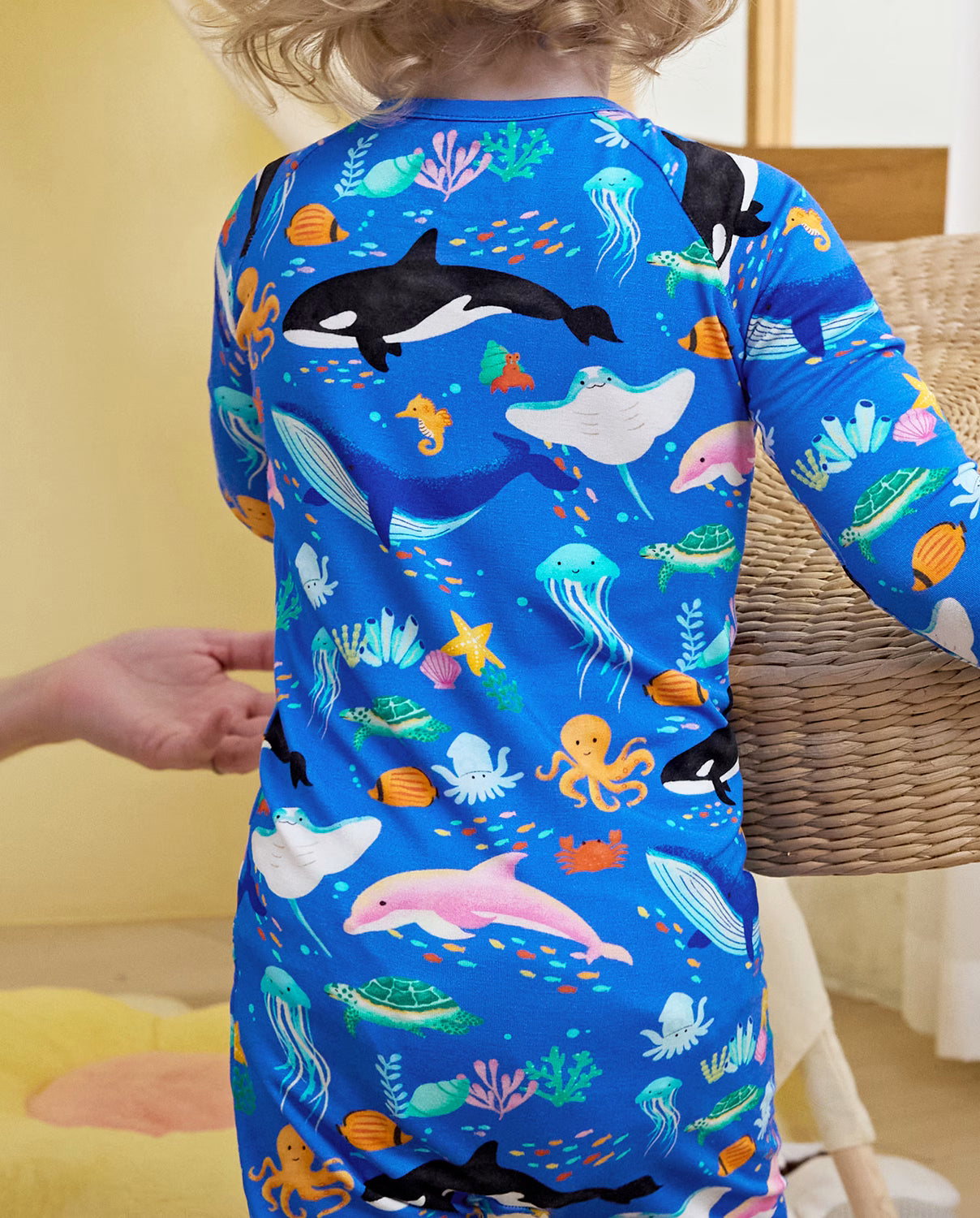 Ocean Friends Bamboo Zippy, ocean friends bamboo zippy back view ocean print 05
