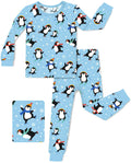 Penguin Snows Long Two-Piece Pajama Set, penguin snows two piece pajama set main