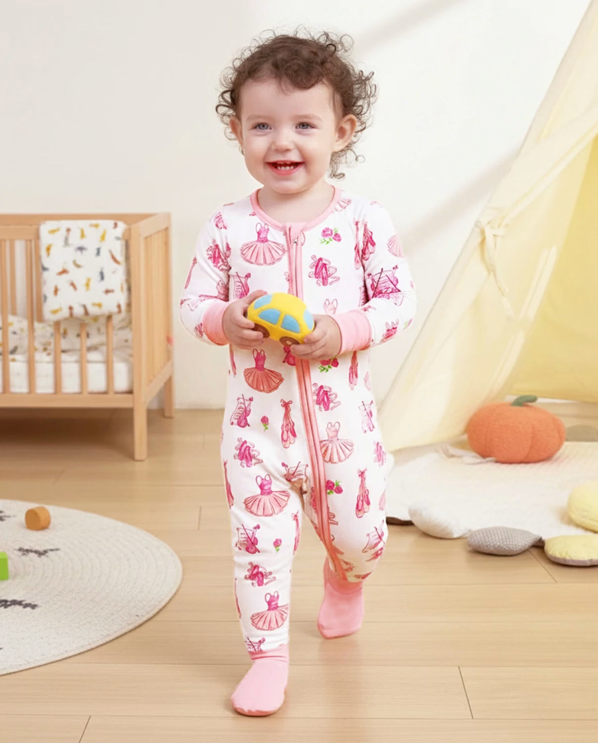 Pink Ballet Bamboo Zippy, pink ballet bamboo zippy walking toy