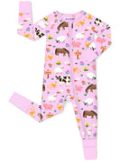 Pink Barnyard Bamboo Zippy, pink barnyard bamboo zippy main