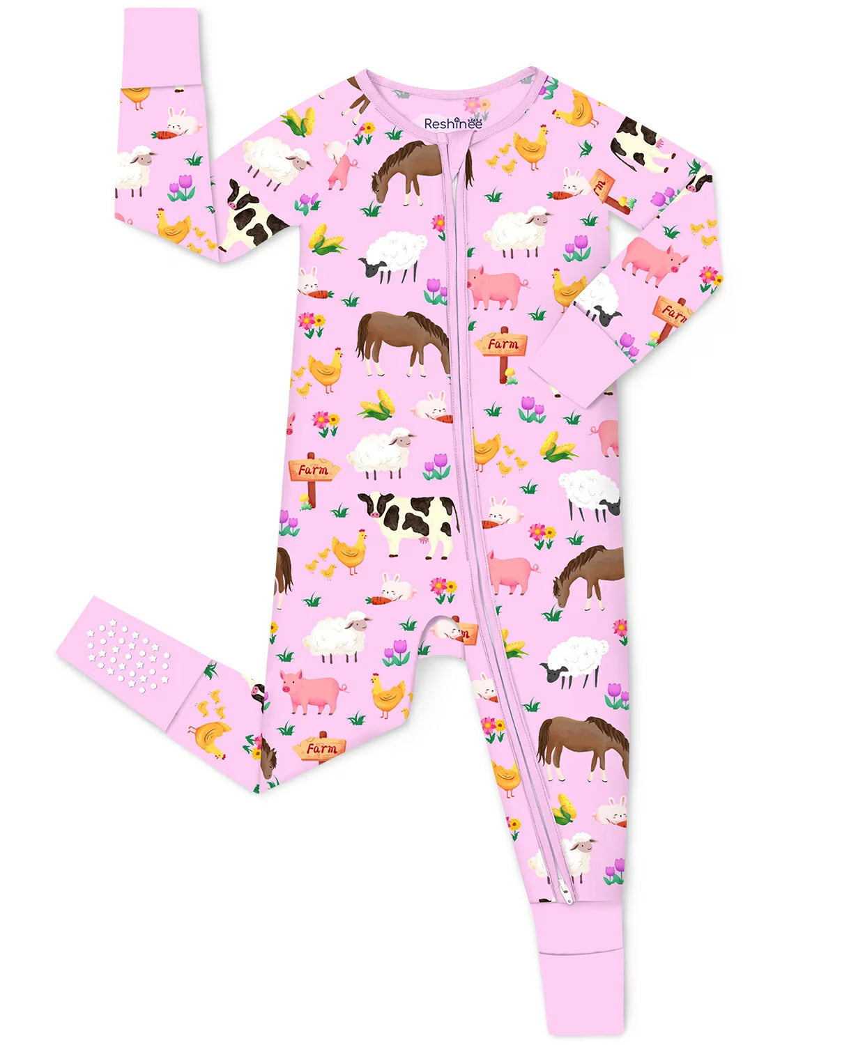 Pink Barnyard Bamboo Zippy, pink barnyard bamboo zippy main