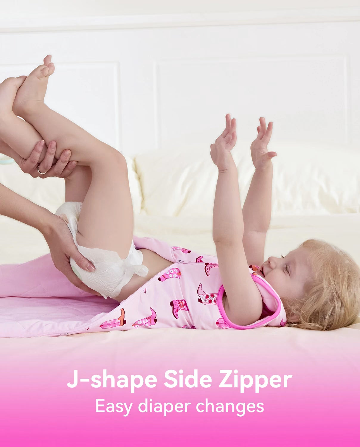 Pink Cowgirl Bamboo Baby Sleep Sack, pink cowgirl bamboo baby sleep sack 09 j shape side zipper diaper change