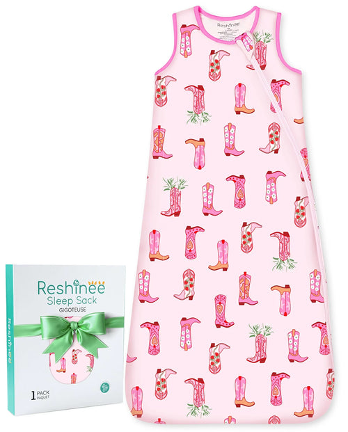 Pink Cowgirl Bamboo Baby Sleep Sack, pink cowgirl bamboo baby sleep sack main
