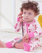Pink Cowgirl Bamboo Zippy, pink cowgirl bamboo zippy 01 lifestyle sitting phone