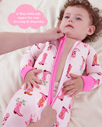 Pink Cowgirl Bamboo Zippy, pink cowgirl bamboo zippy 04 lifestyle diaper change two way zipper