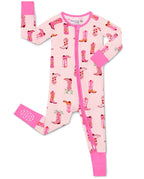 Pink Cowgirl Bamboo Zippy, pink cowgirl bamboo zippy front